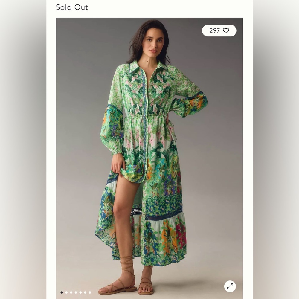 Anthropologie the Eleanora Long Sleeve Maxi Dress Size L - Picture 2 of 16